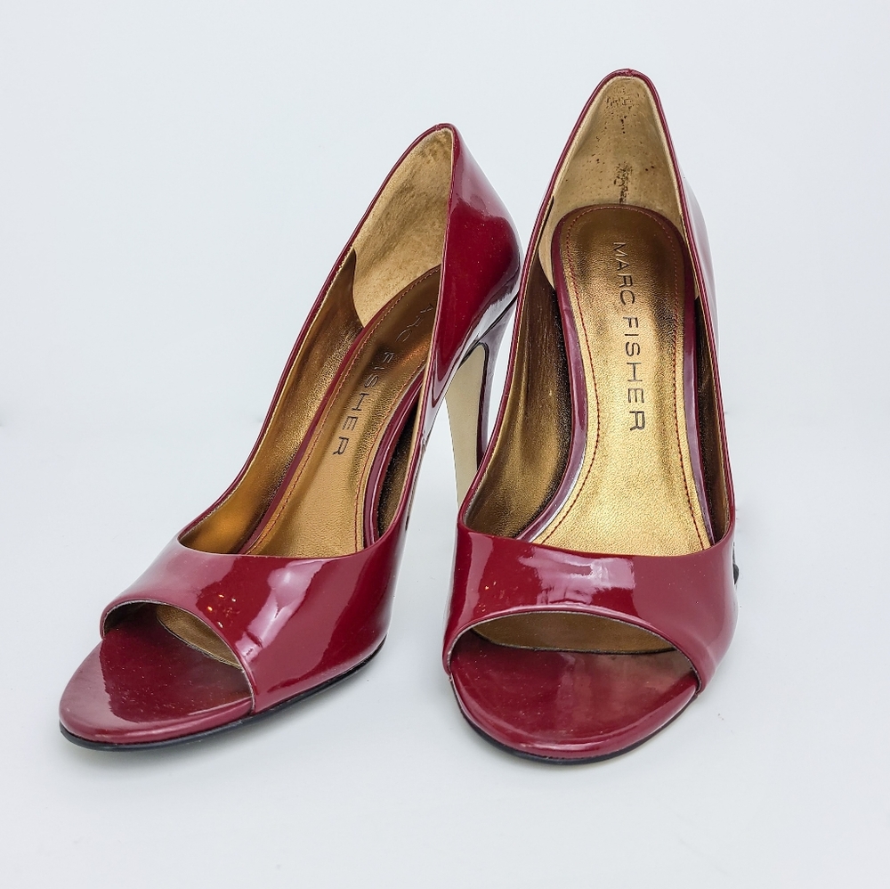 MARC FISHER Samelia Red Patent Leather Heels